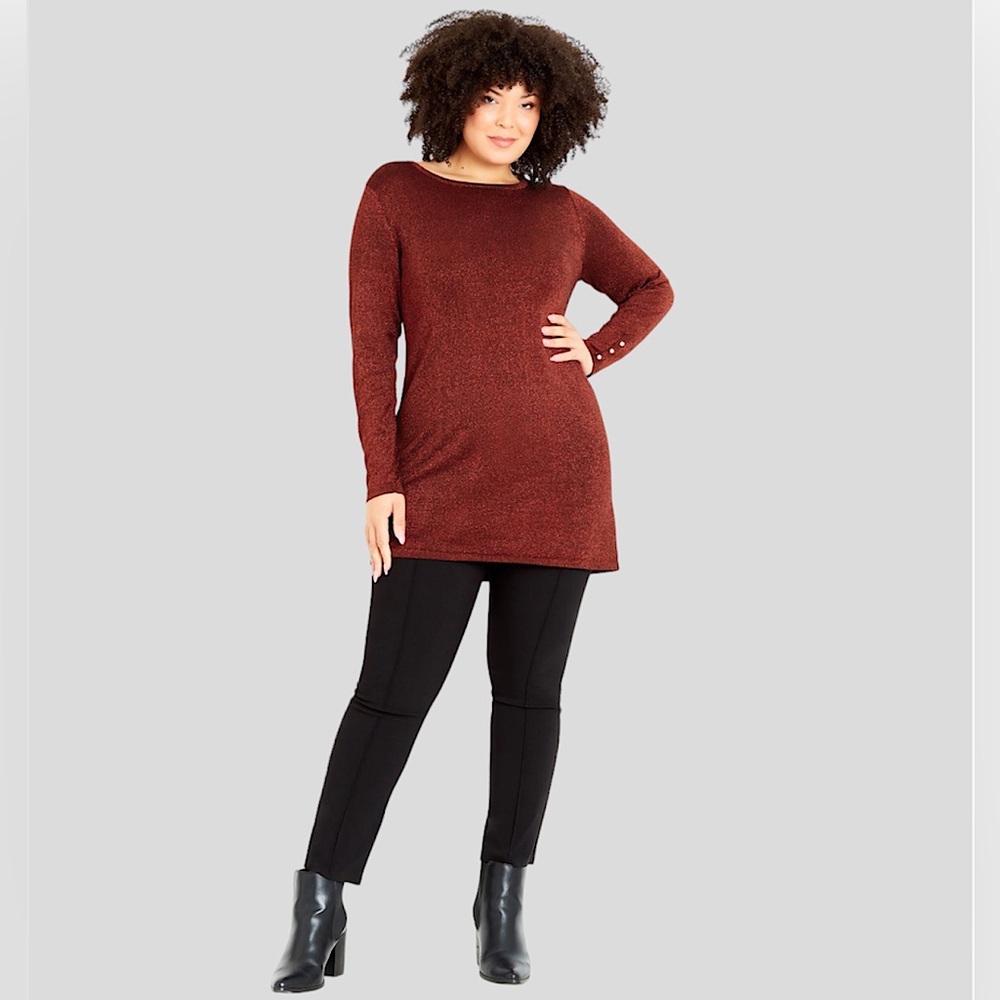 Evans Plus size Button Tunic Jumper